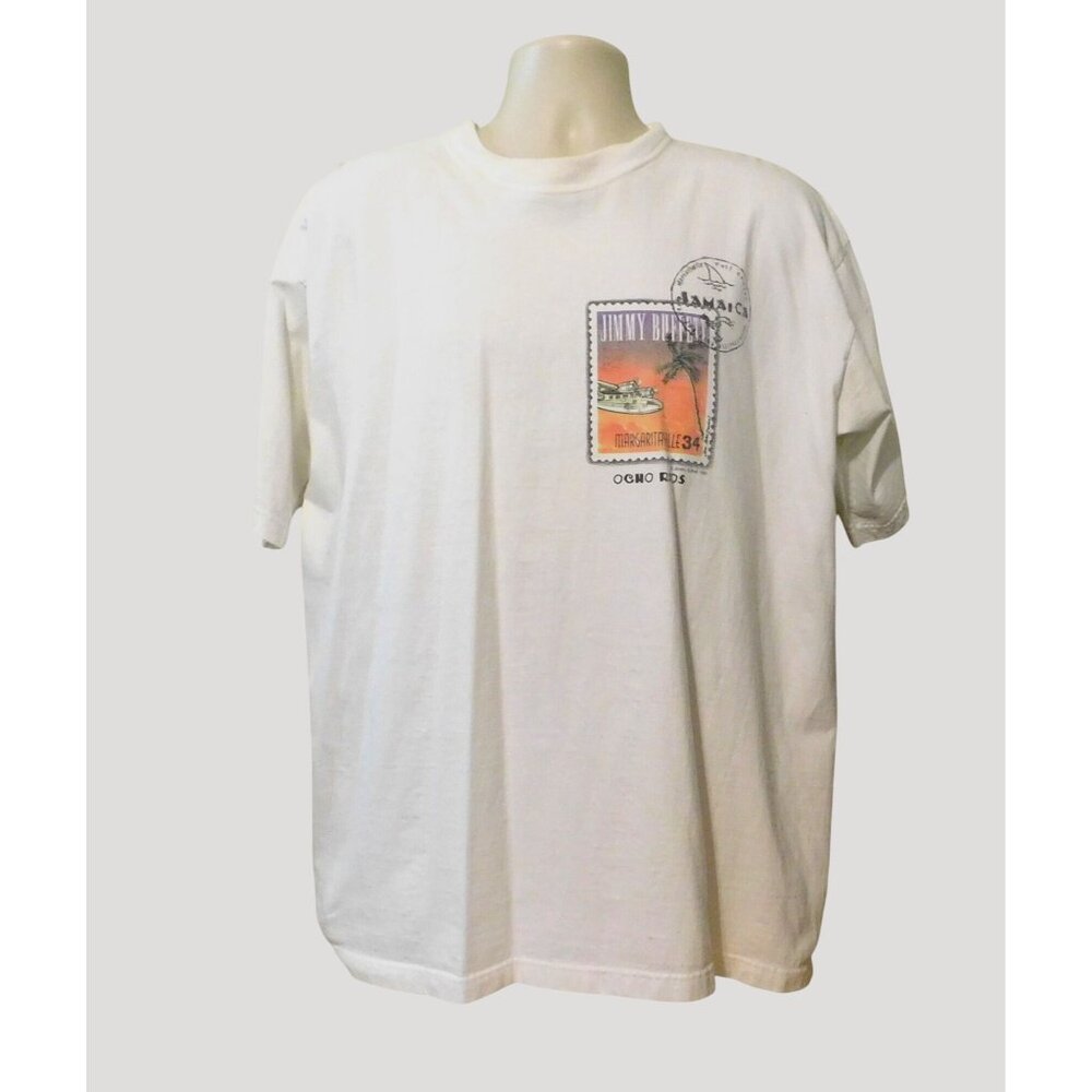 Jimmy Buffett Margaritaville Tee Shirt XL Ocho Rios Jamaica White Vintage 1998